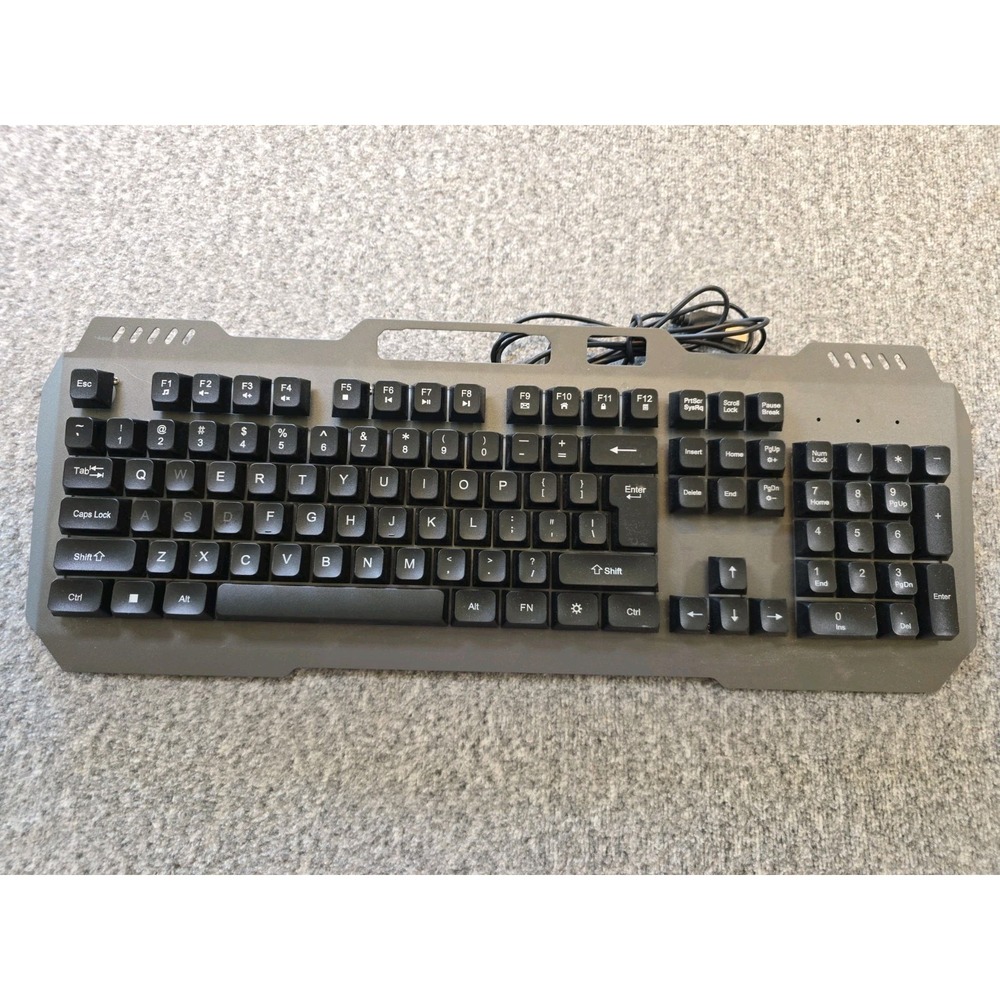 TITAN Wired LED Metal Gaming Keyboard w/Smartphone Holder #GAKB-0008.